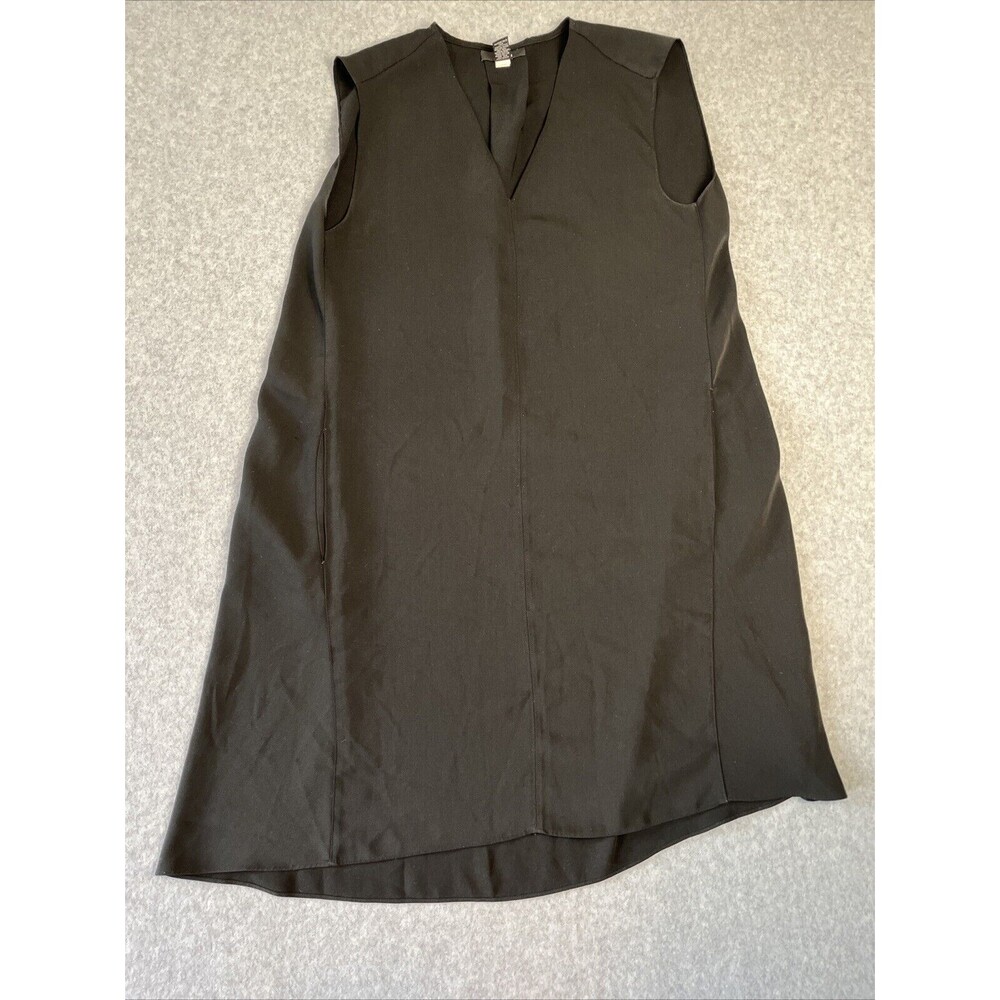 Alfani Dress Size‎ 6 Black Sleeveless Knee Length Pockets V Neck Oversized